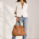 HELEN leather shoulder bag - Cuoio