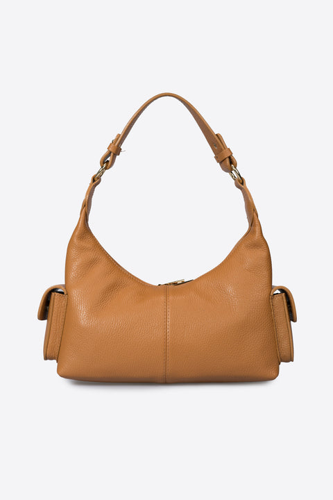 LOUISE leather top handle bag - Cognac