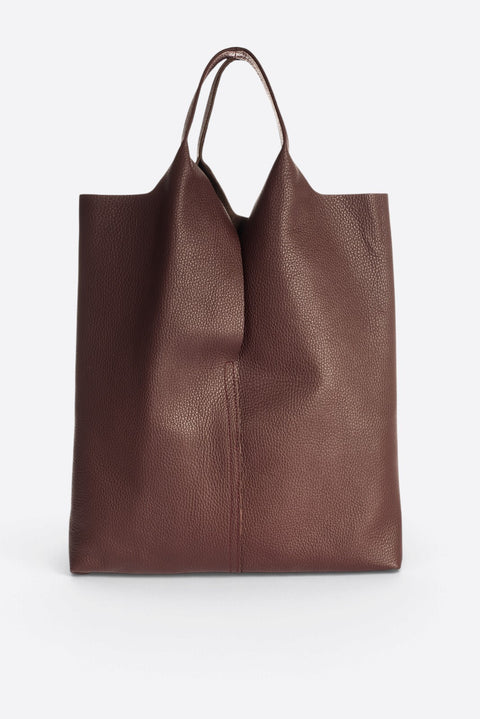 ARINA leather tote bag - Brown