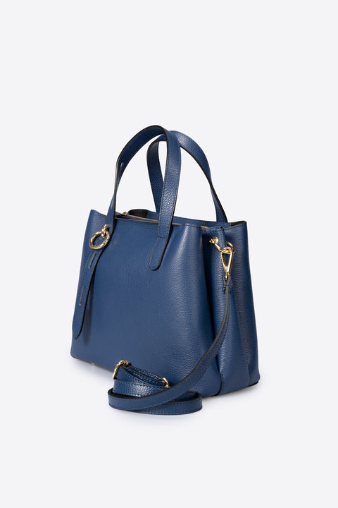 MAREN leather top handle bag - Blue