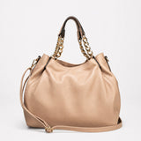 HELEN Leather Shoulder Bag - Cipria