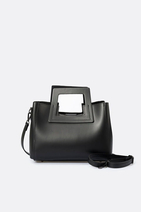 ANTHEA leather top handle bag - Black