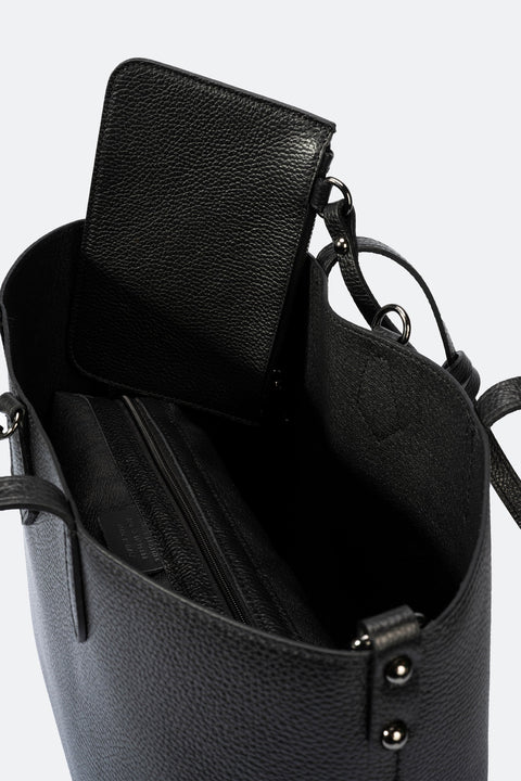 NIOBE leather tote bag - Black