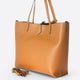 NIOBE leather tote bag - Cognac