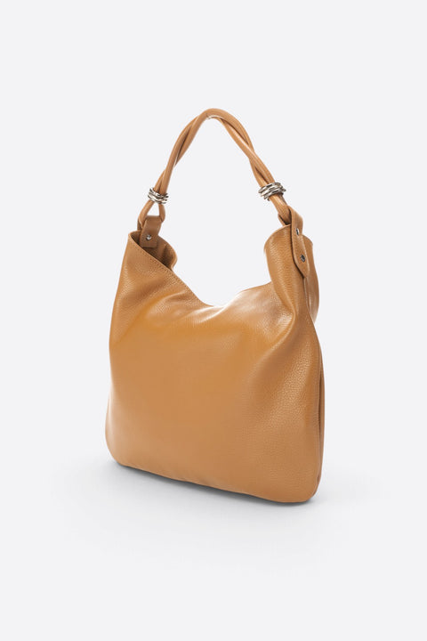 NORA leather shoulder bag - Cognac
