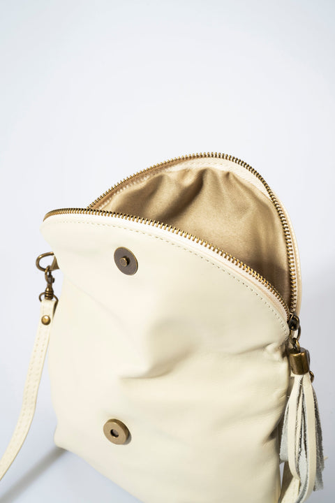AGATHA leather crossbody bag - Latte