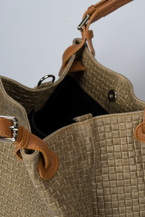 ARIA suede tote bag - Fango