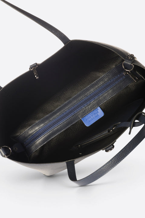 NIOBE leather tote bag - Dark Blue