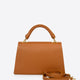 ASTRID leather top handle bag - Cognac
