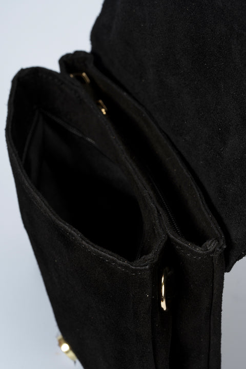 HAILEY suede crossbody bag - Black