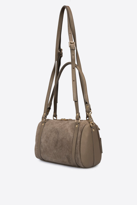 NOOR leather bowling bag - Taupe