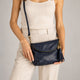AGATHA leather crossbody bag - Blue