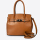 JUNE leather top handle bag - Cognac