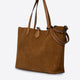 ODETTE suede tote bag - Cognac