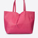 CLOTILDE leather tote bag - Fuxia