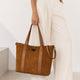 SOLENE suede tote bag - Cognac