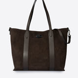 SOLENE Sac cabas en cuir - Marron foncé