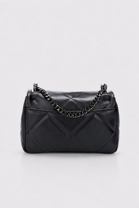 SIELLA leather shoulder bag - Black
