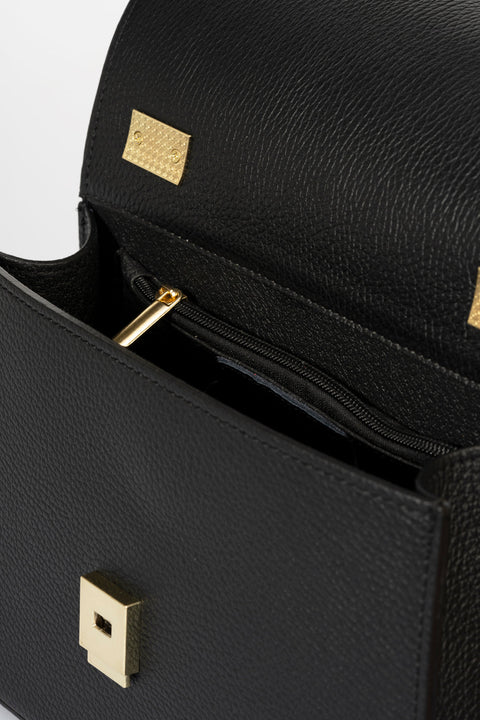 ASTRID leather top handle bag - Black