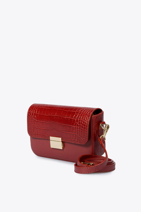 JUNO leather crossbody bag - Bordo