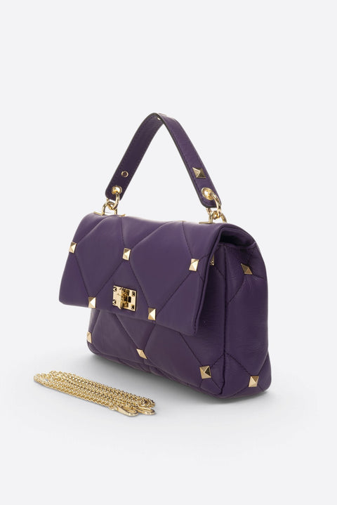 KYLIE leather top handle bag - Purple