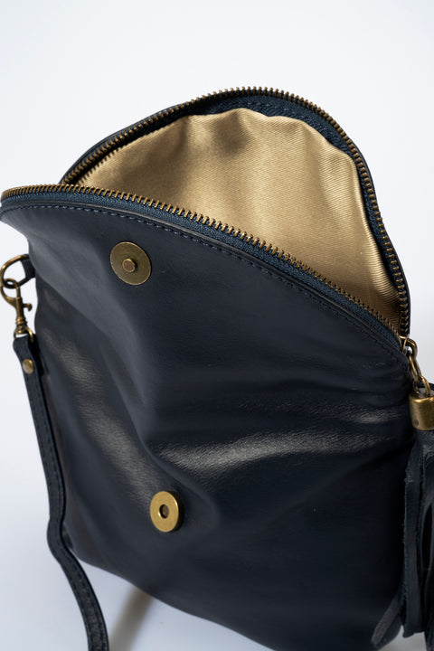 AGATHA leather crossbody bag - Blue