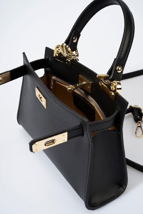 DALIA leather top handle bag - Nero