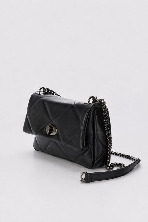 SIELLA leather shoulder bag - Black