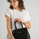 JUNE leather top handle bag - Black