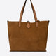 ODETTE suede tote bag - Cognac