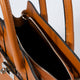 JUNE leather top handle bag - Cognac