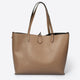 NIOBE leather tote bag - Taupe