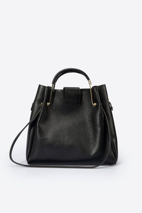 DIONE leather top handle bag - Nero