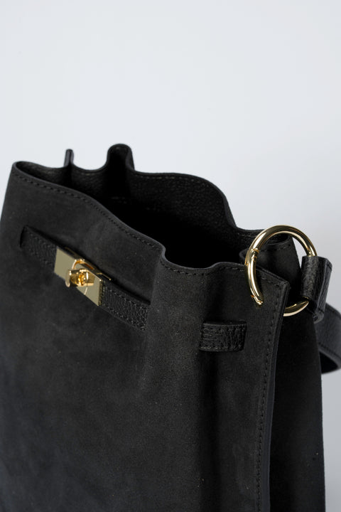 PHOEBE suede shoulder bag - Black