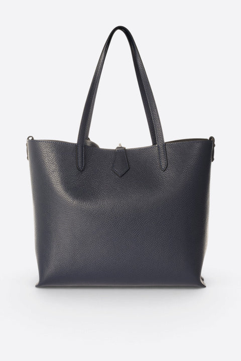 NIOBE leather tote bag - Dark Blue