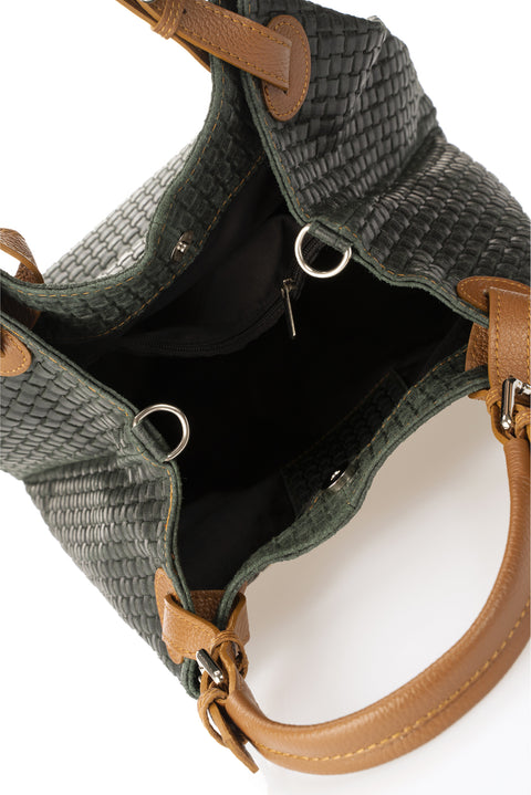 ARIA suede tote bag - Dark Green