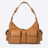 LOUISE Leather Top Handle Bag - Cognac