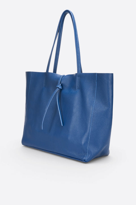 CLOTILDE leather tote bag - Blue