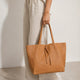 CLOTILDE leather tote bag - Cognac