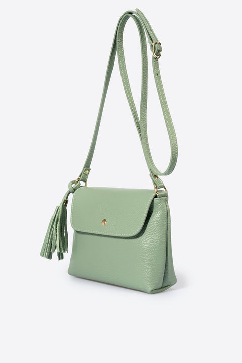 ASTER leather crossbody bag - Menta