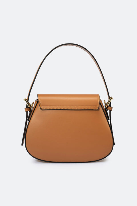 EDNA leather shoulder bag - Cuoio