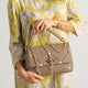 KYLIE leather top handle bag - Taupe