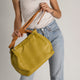 AZALEA leather top handle bag - Pistacchio+Cuoio