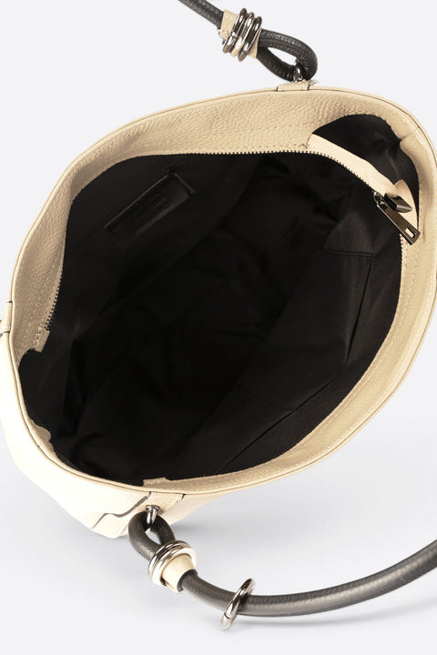 VINNIE leather shoulder bag - Taupe