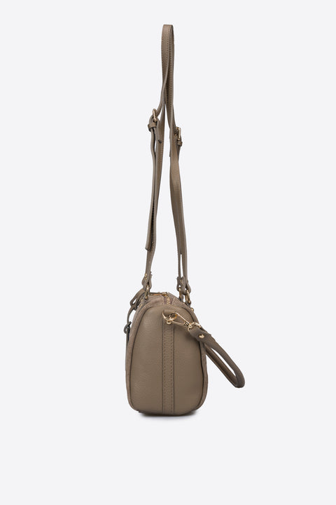 NOOR leather bowling bag - Taupe