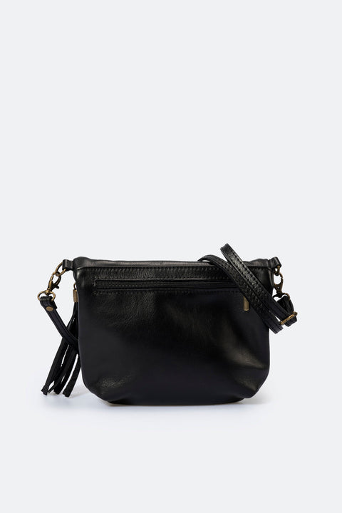AGATHA leather crossbody bag - Nero