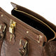 INGRID leather top handle bag - Brown