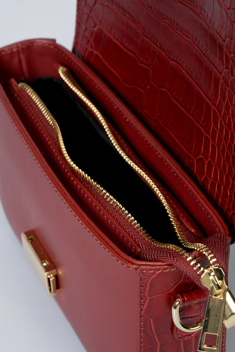 JUNO leather crossbody bag - Bordo