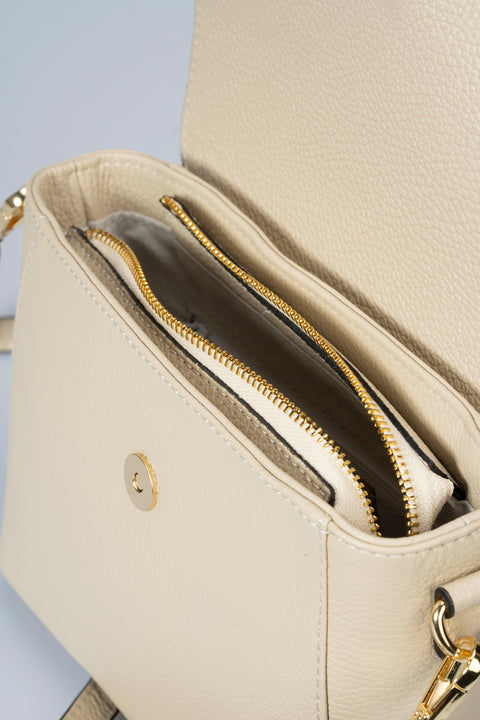 FREYA leather crossbody bag - Beige