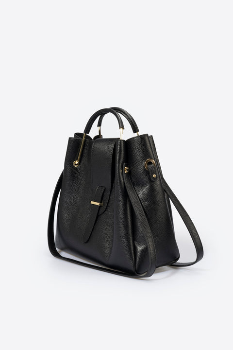 DIONE leather top handle bag - Nero